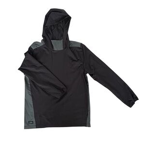 MSX By Michael Strahan Mens Black & Gray Ultra Vent Workout Training Hoodie